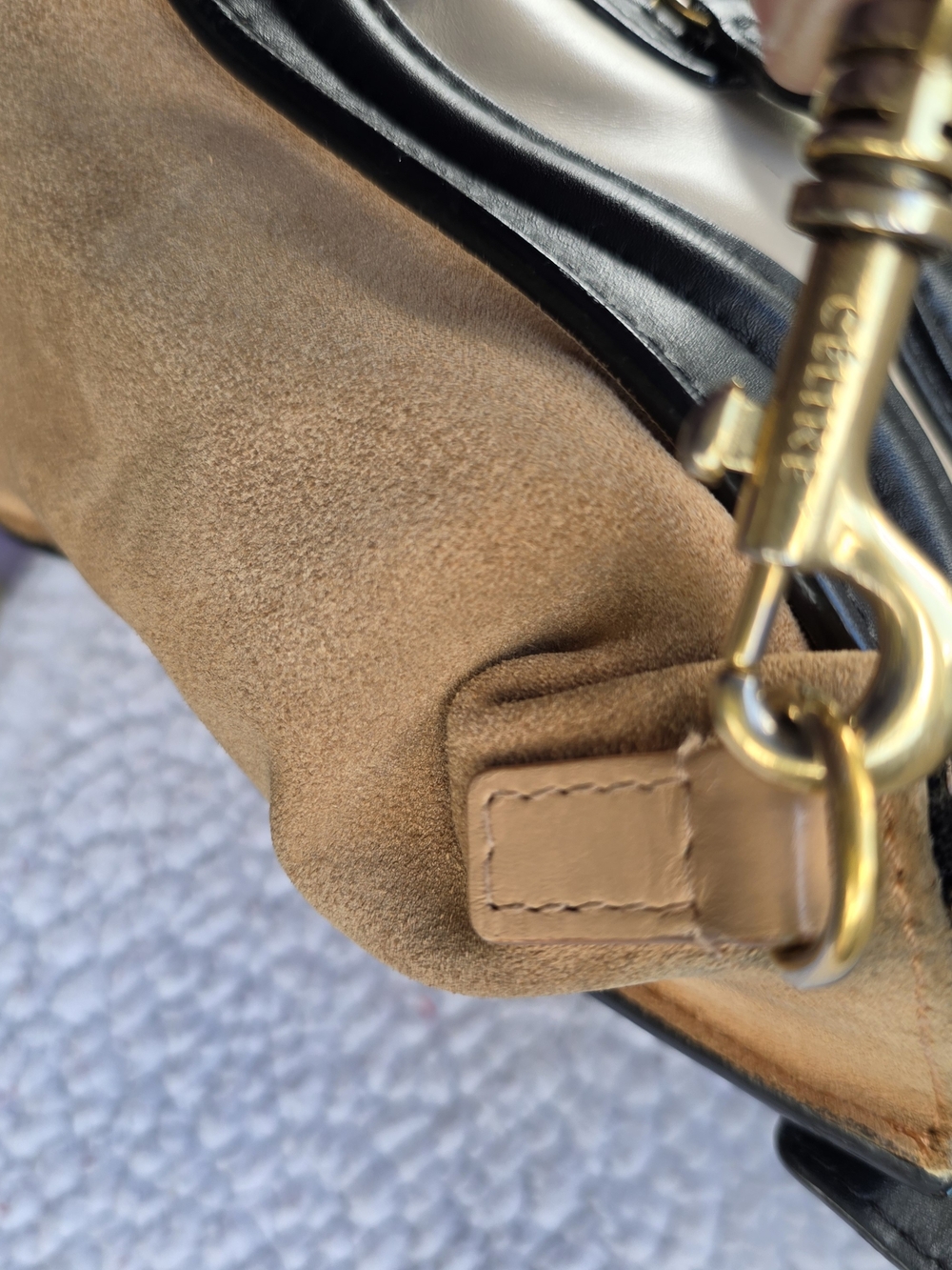 Celine Black and Cream Mini Luggage Bag with Tan Sides - Picture 7 of 16